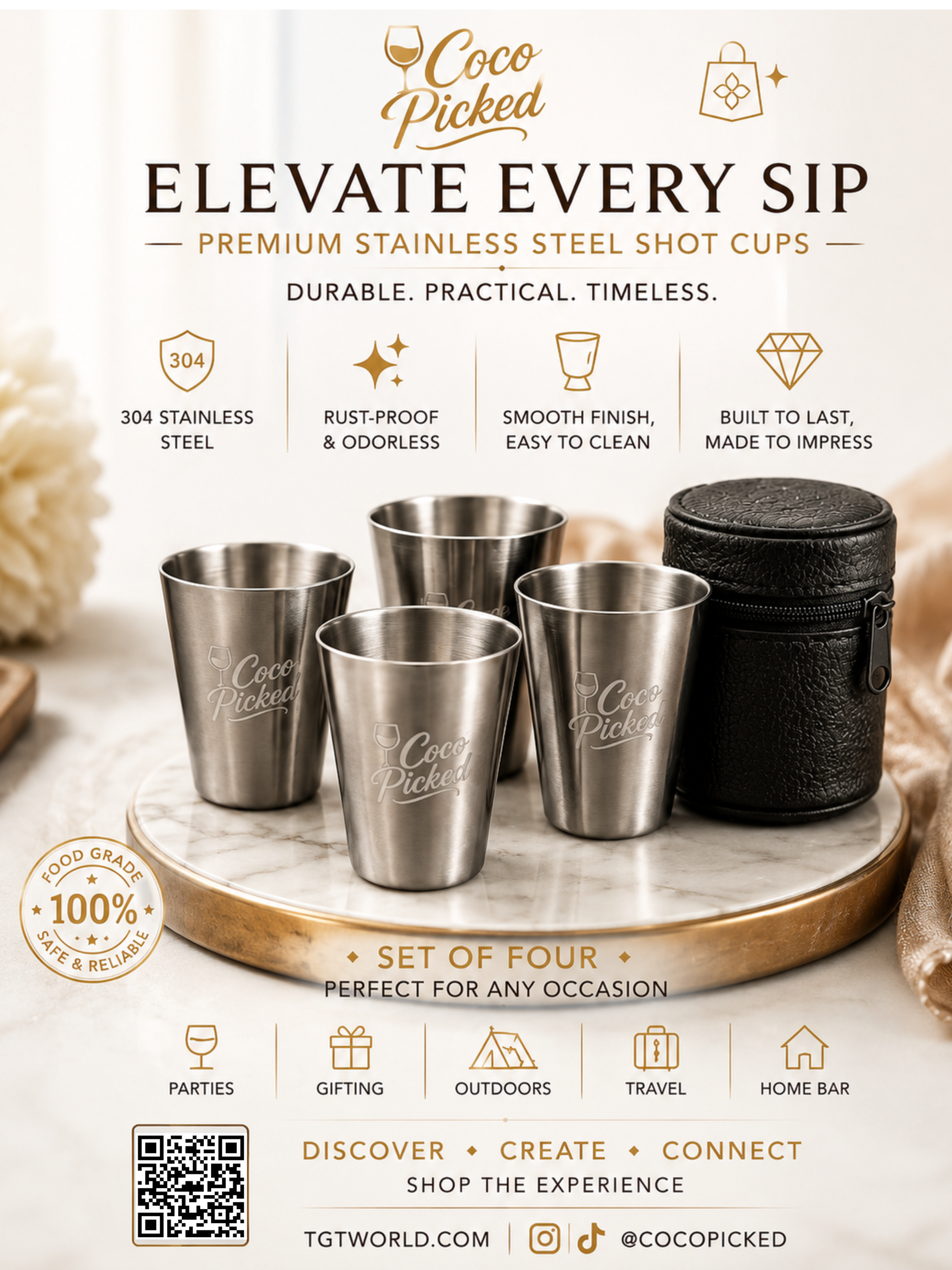stainless steel shot cup